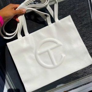 Telfar Medium White Shopping Bag